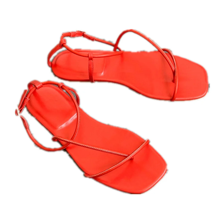 

Withered Nordic Minimalist Fashion Sandals For Women Retro Strappy Sheepskin Flat Sandals For Women 2025 Summer Shoes Sandals