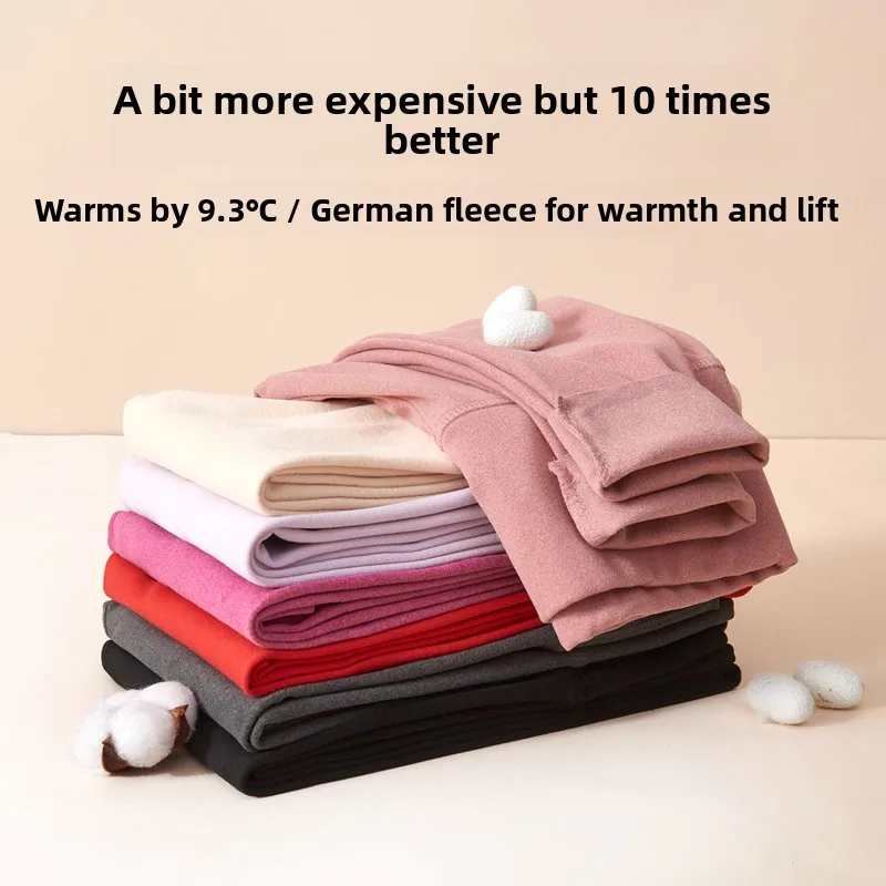

Thickened Fleece High Waist Slim Fit Women's Leggings Thermal Underwear Long Pants Seamless Warm Trousers Autumn Winter Wear