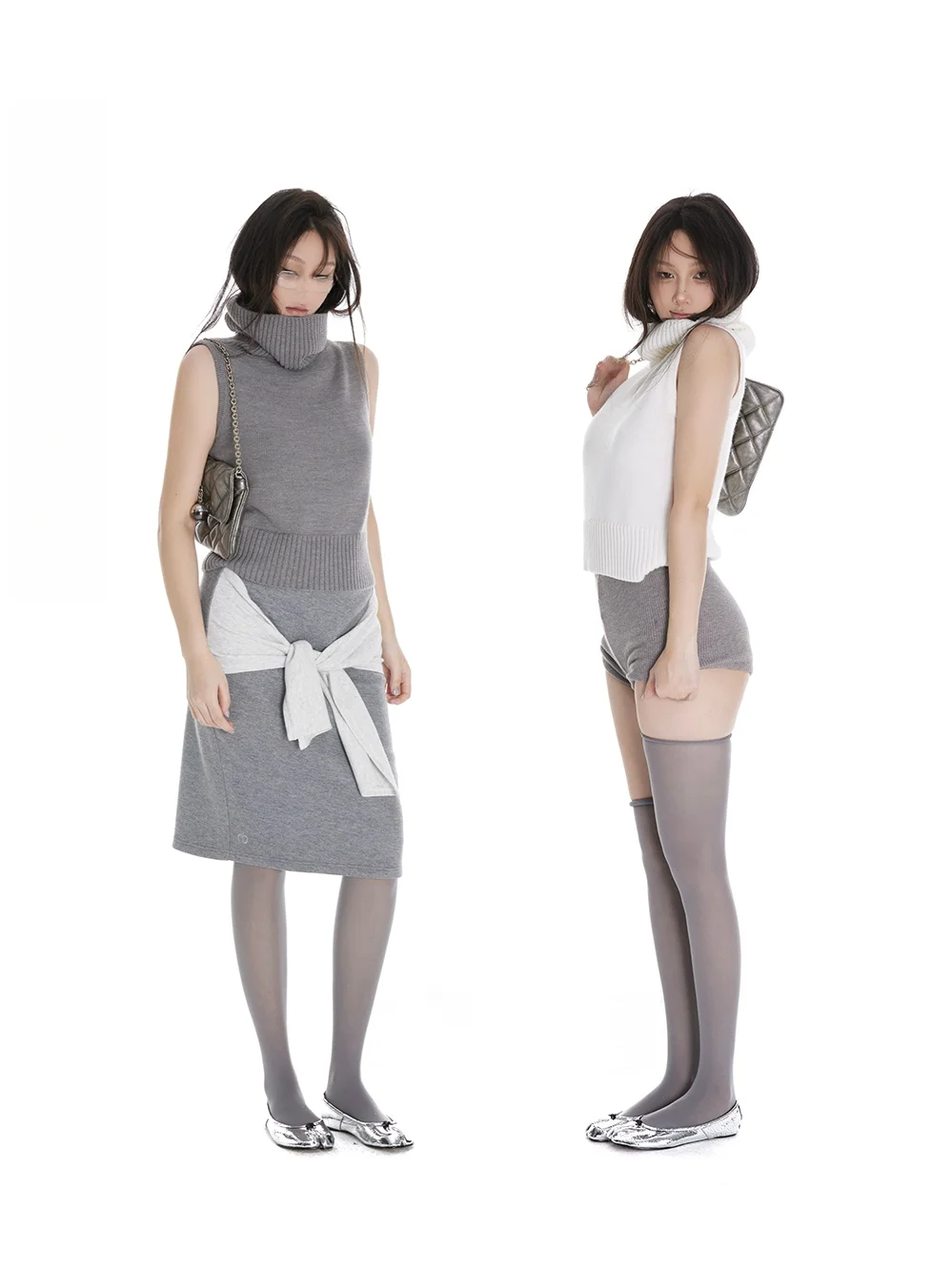 

Itsdinn Wool Blend Knit Vest High Collar Svel Loose Casual Feel Spring Autumn Women's Faion Comfortable Commute Sle