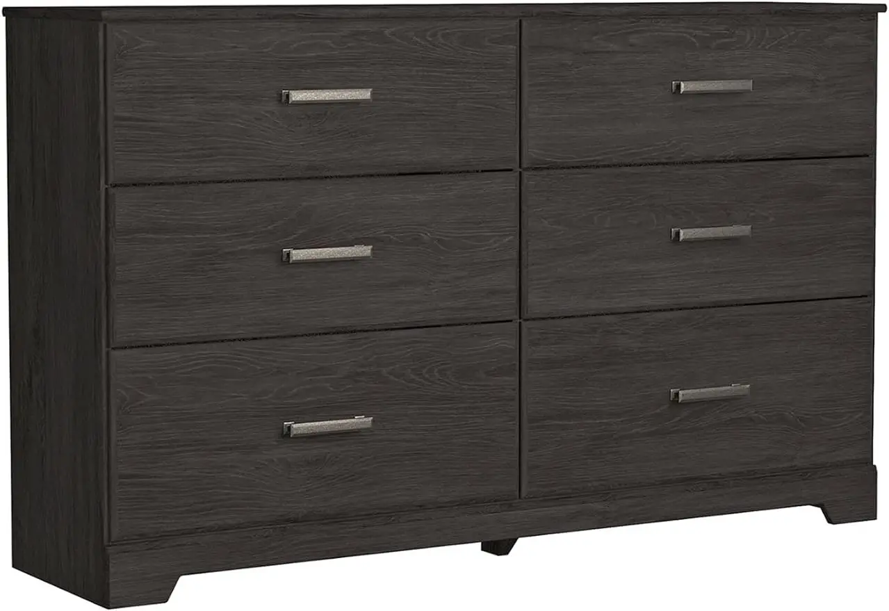 6 Drawer Wide Dresser, Morden Stroage Cabient ,Large Capacity,for Bedroom Entryway, Black,Brown,White