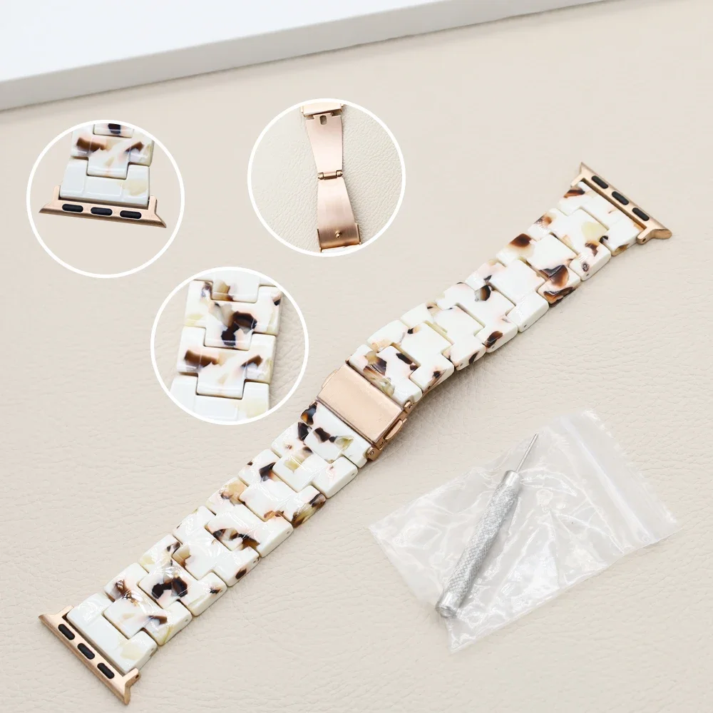 Cinturino in resina per cinturino Apple Watch 40mm 42mm 44mm 45mm 41mm 49mm Bracciale leggero regolabile iWatch SE Serie 9/8/7/6/5/4/Ultra