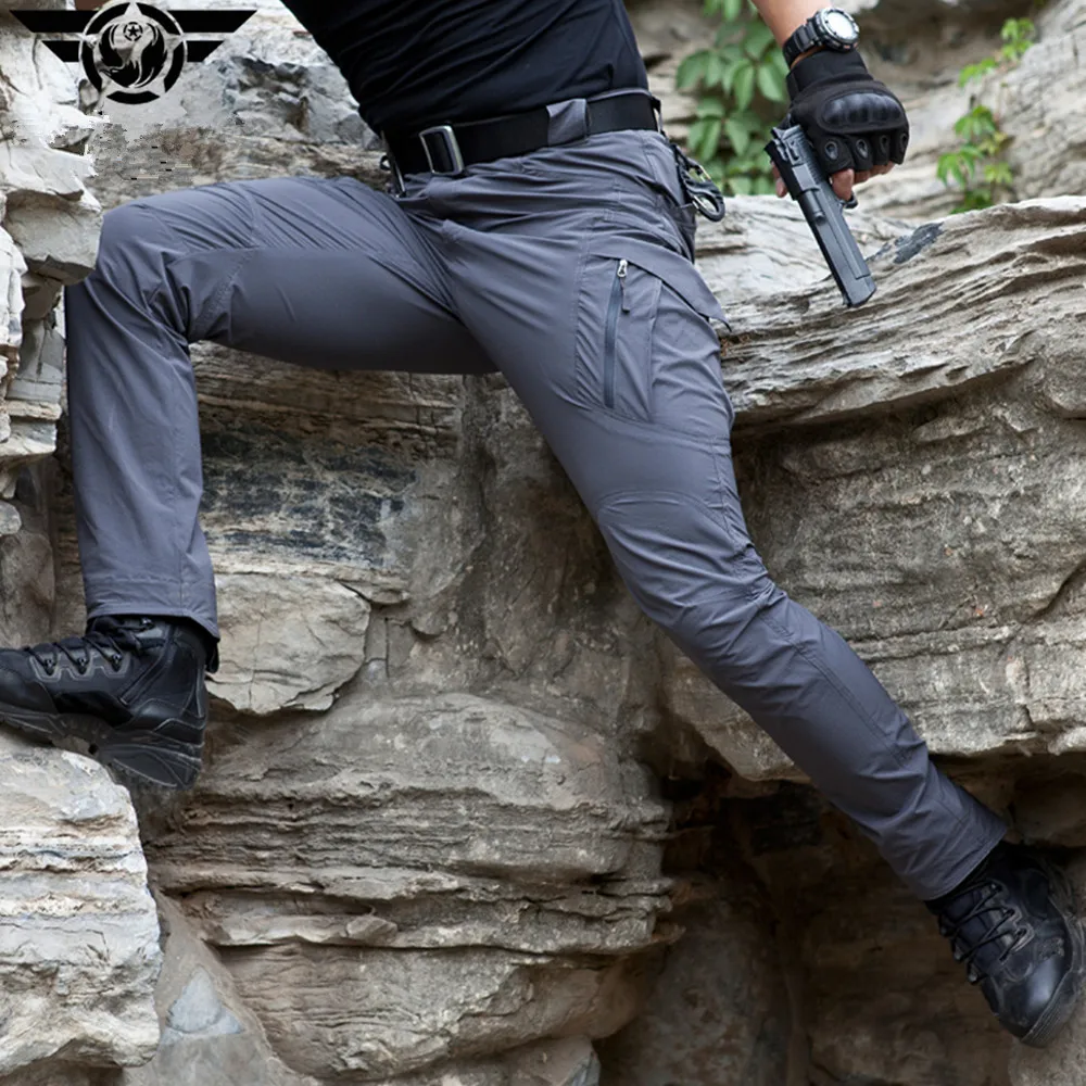 

Men's Military Pants Lycra Stretch Tactical Quick Dry Cargo Pants Mens Trousers Combat SWAT Army Waterproof Pants Outdoor Bottom