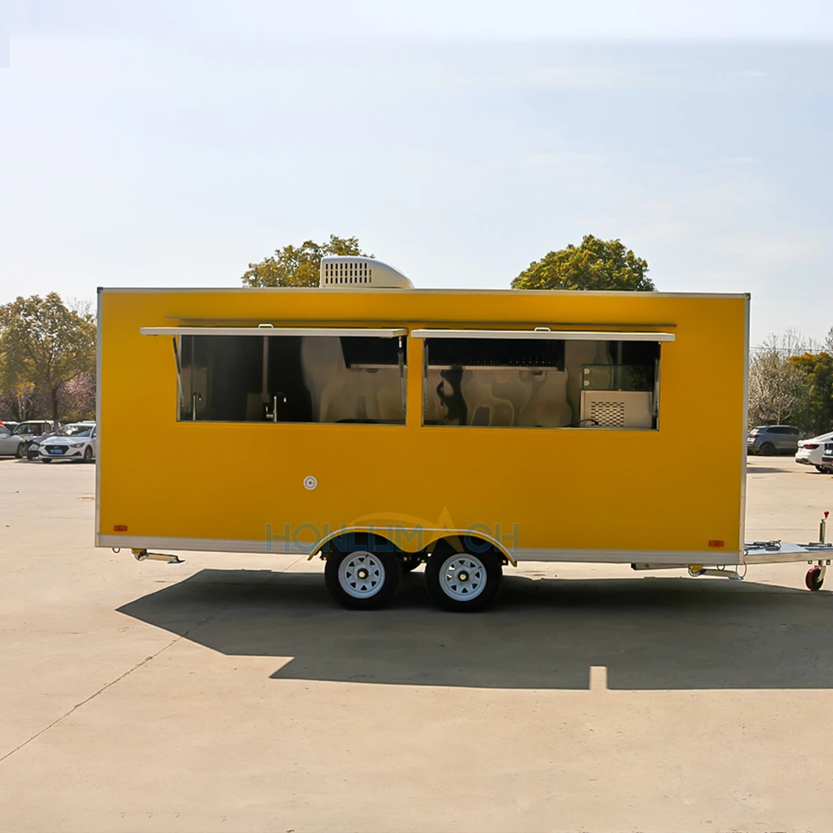 2026 Prefab Container Food Trailer Fully Equipped Mobile Kitchen Dual Axle Catering Truck for Burger Pizza BBQ CE
