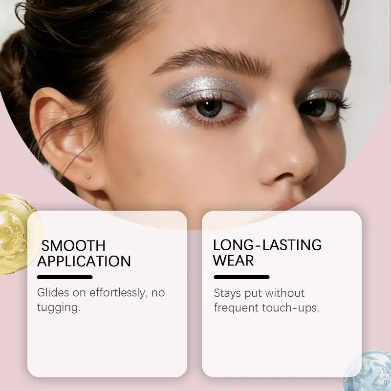 Metallic Eyeshadow Stick Double Head Ultra Pigmented Cream Sponge Pen Shimmer Highlighter for Wedding Makeup Finish