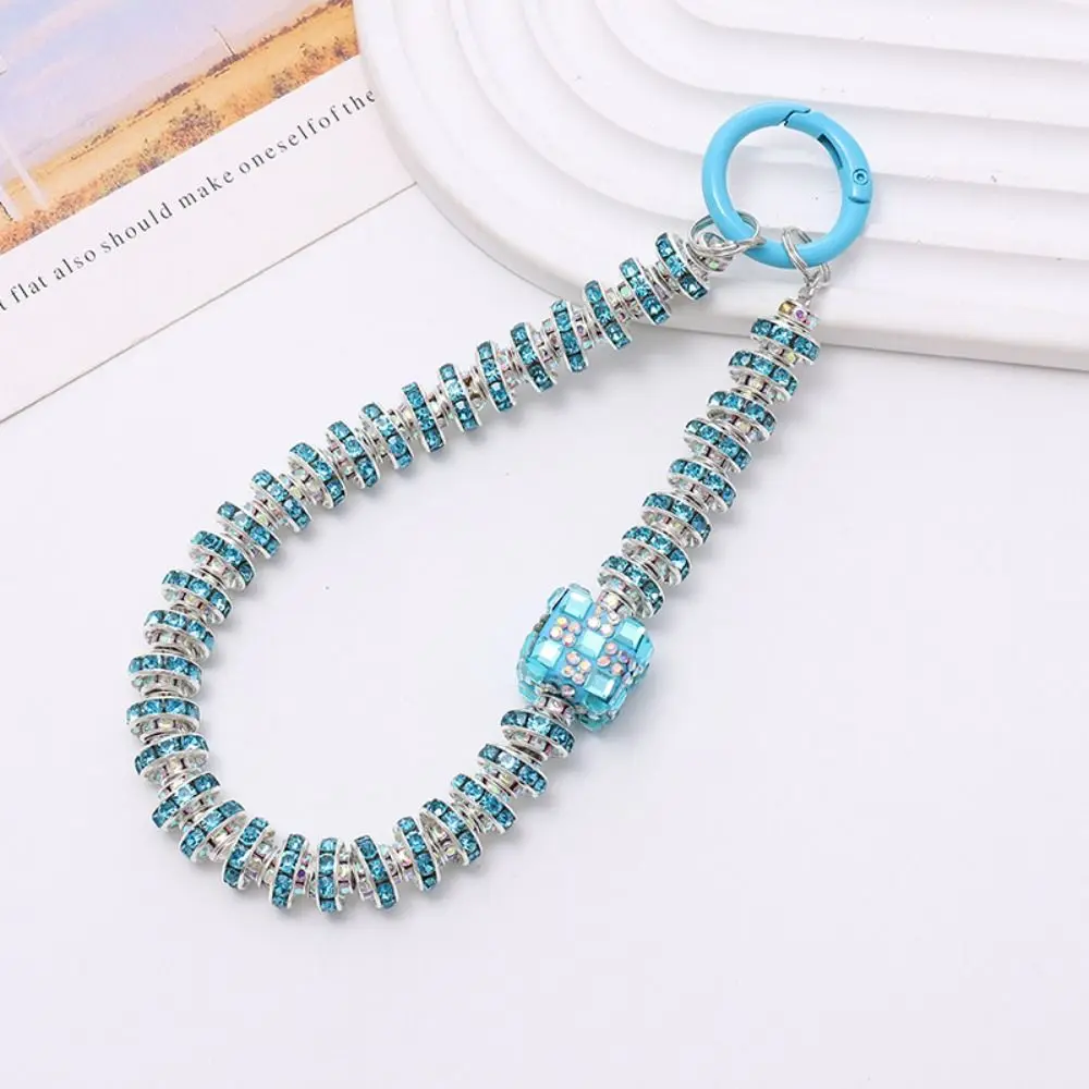 Color Diamond Diamond Phone Strap Rhinestone Anti Loss Mobile Phone Lanyard Wrist Chain Short Style Cellphone Chain