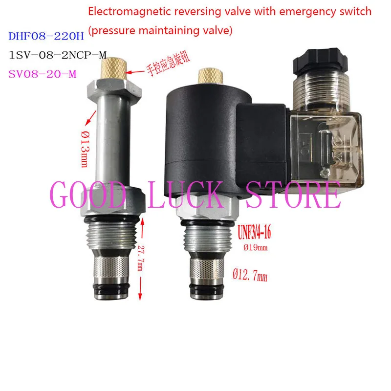 Hydraulic Solenoid Valve SV08-20 Electromagnetic Reversing Valve LSV-08-2NCP Oil Drain Valve Electric One-way Valve Shear Trigge