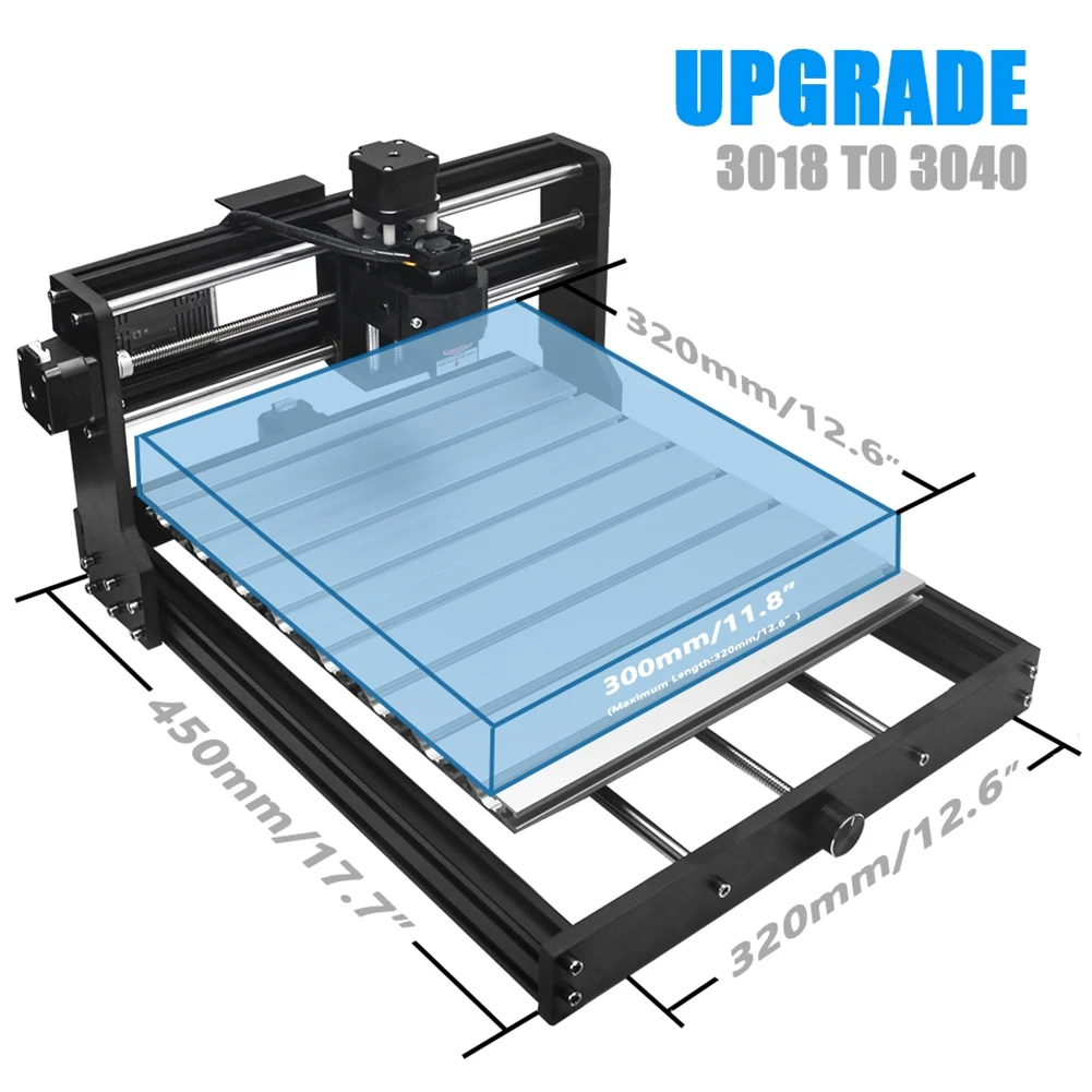 CNC 3018 PRO Extension Kit Upgrade Kit 3018 to 3040 Compatible with 3018 Pro CNC Engraving Milling Machine(B)