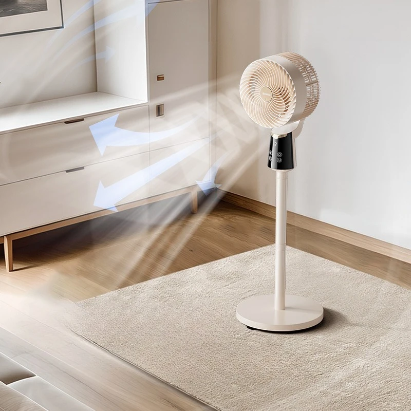 3 Speed Height-adjustable Smart Remote Controlled Standing Air Circulating Fan Home Use Turbine Silent Convection Floor Fan