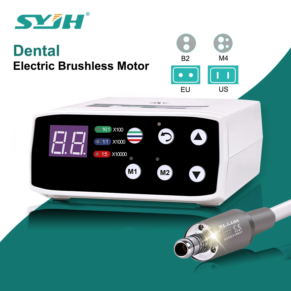 

SYJH Dental Brushless Micromotor Fiber Optic Low Speed Handpiece Electric Motor E Type Contra Angle Dentistry Equipment