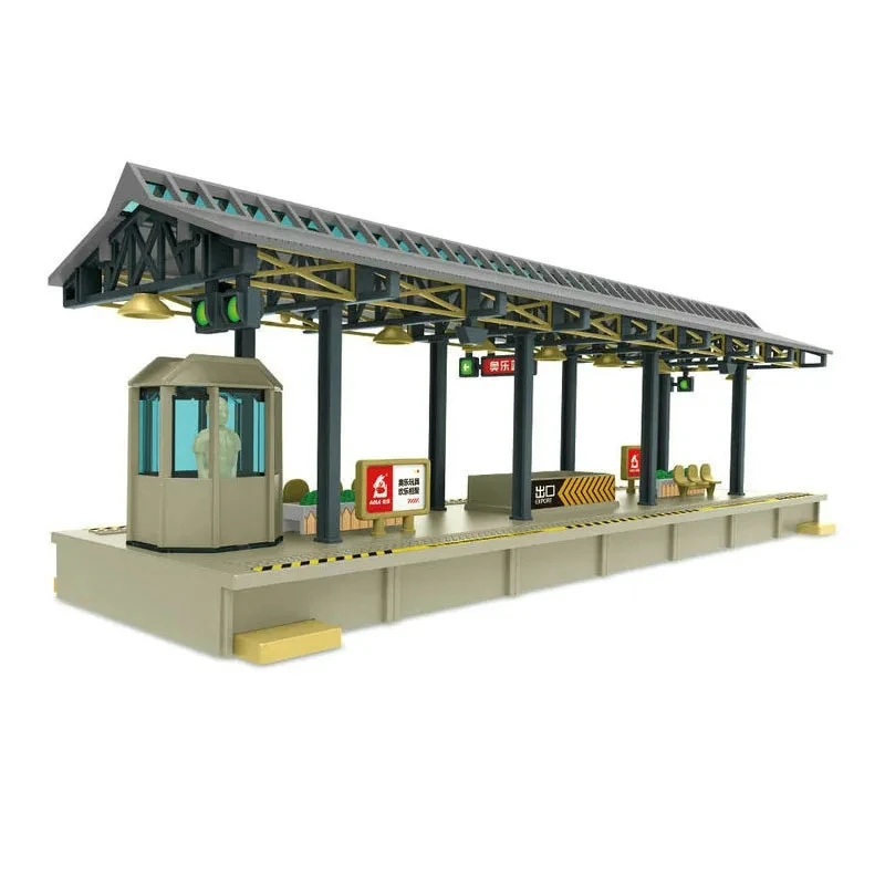 

1/87 HO Scale Building Model Railway Station Platform Model Train Scene Miniature Collection Sand Table Landscape Chinese Style