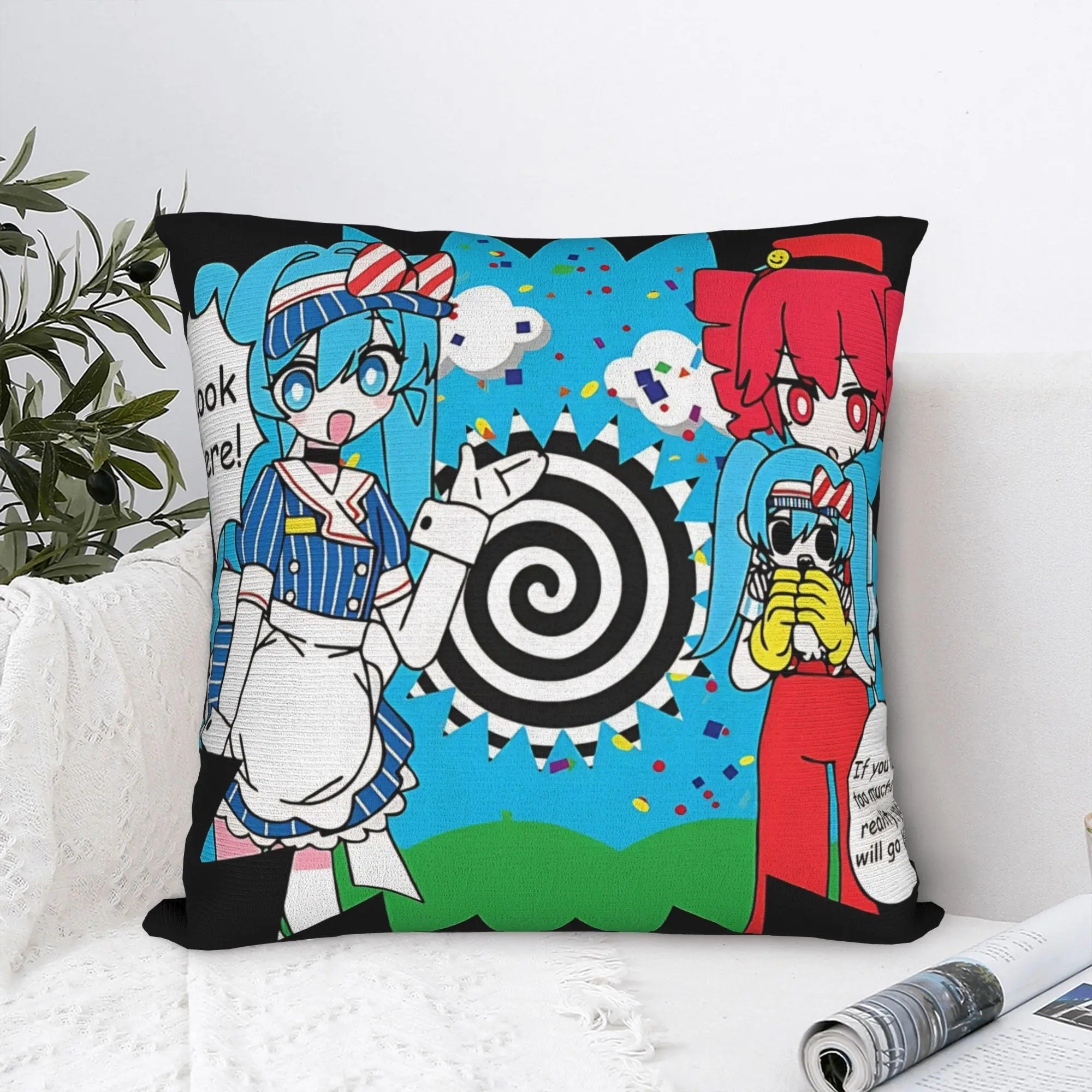 Mesmerizer Kasane Teto – taies d'oreiller carrées, housse de coussin d'horreur, housse de coussin décorative personnalisée en Polyester pour canapé, 40x40cm