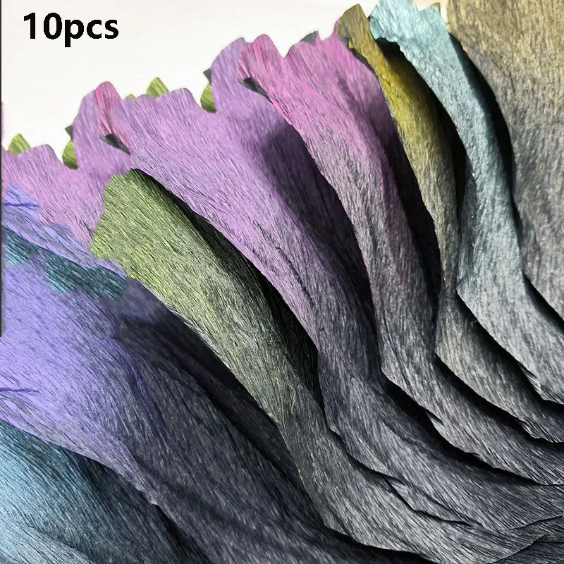 

Artificial 10 Pcs Crepe Paper Peony Petals and Stamens Materials Semi-finished Petals Handmade DIY Wedding Decor Paper Flowers