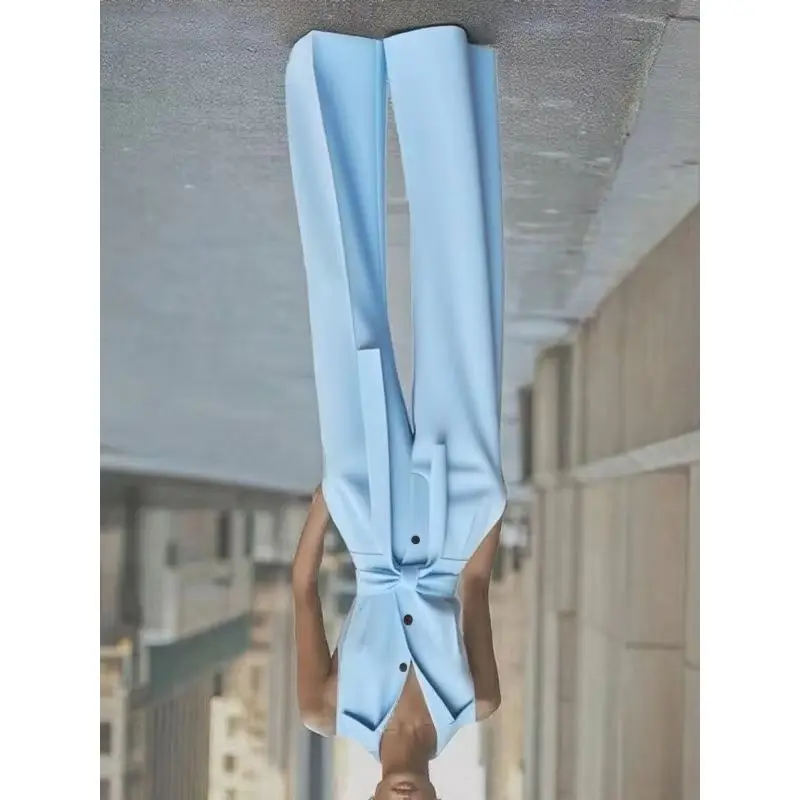 

Women' Fashion Shirt Collar Solid Color Wide Legs Commuter Office Jumpsuit Exquisite Simple Temperament Casual Personality Trend