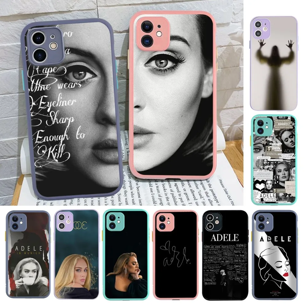 Singer Adele A-Adkins Phone Case For IPhone 14 11 12 13 Mini Pro Max 8 7 Plus X XR XS MAX Translucent Matte Cover