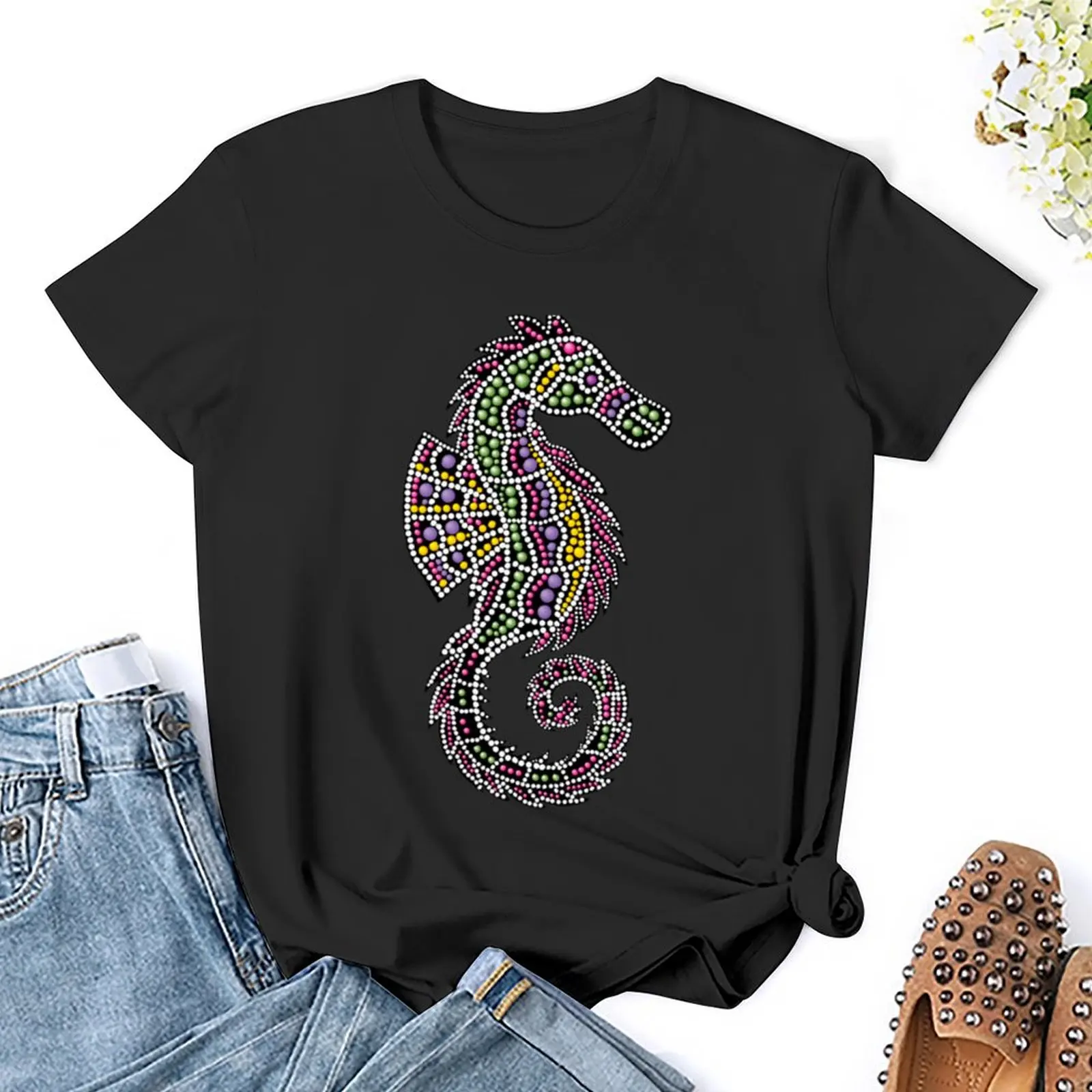Seahorse T-Shirt animal print shirt for girls Blouse summer blouses woman 2024