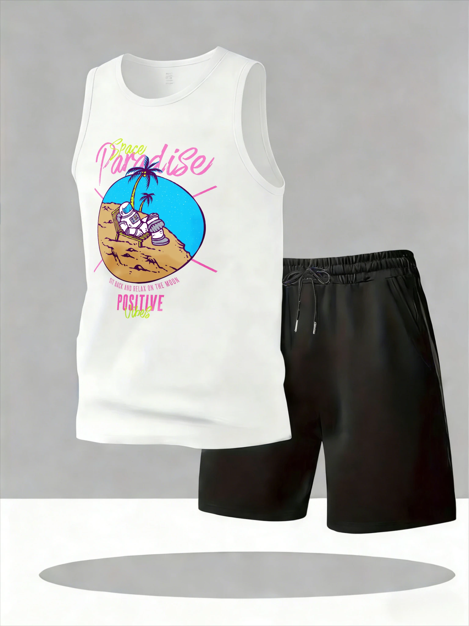 

Men's Tank Top Sets 2026 Summer Quick drying Two-piece sets sets for men seaside oversize crewneck running Breathable sports