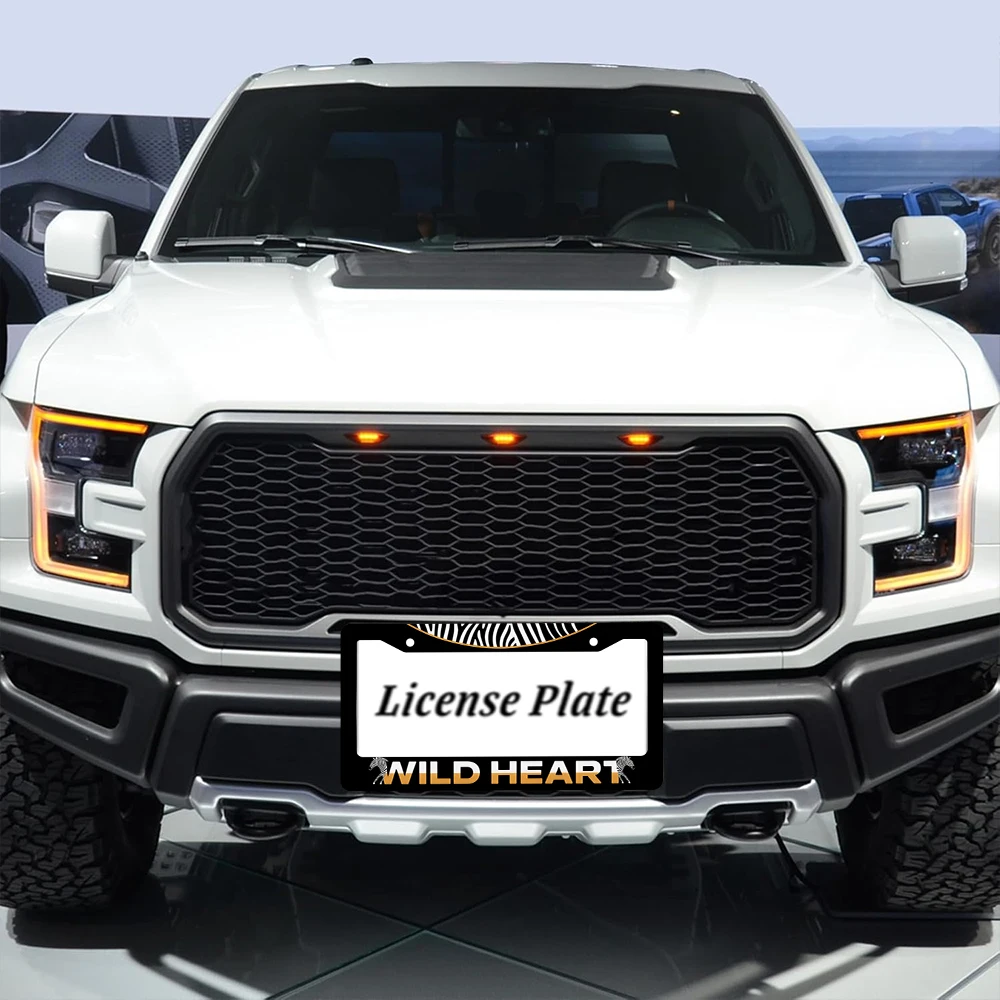 1 قطعة أبيض وأسود زيبرا نمط 2 حفرة إطار لوحة الترخيص ، مادة الألومنيوم ، 6x12 بوصة ، مع مجموعة المسمار ، سيارة الجدة الرجعية