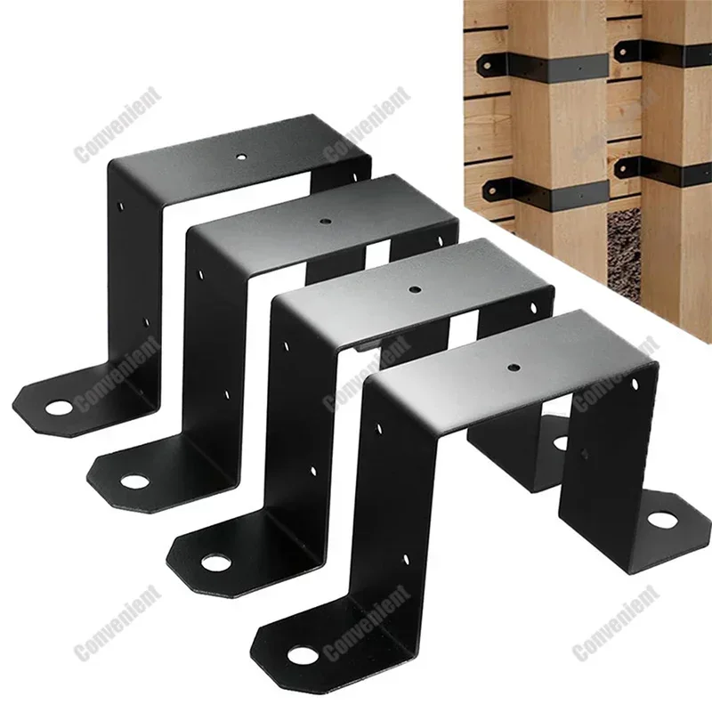 

4pcs 4x4" Fence Post Support Brackets Accessory Heavy Duty Post U Bracket For Pipes Railings Garden Fence Connector Fixing Clamp