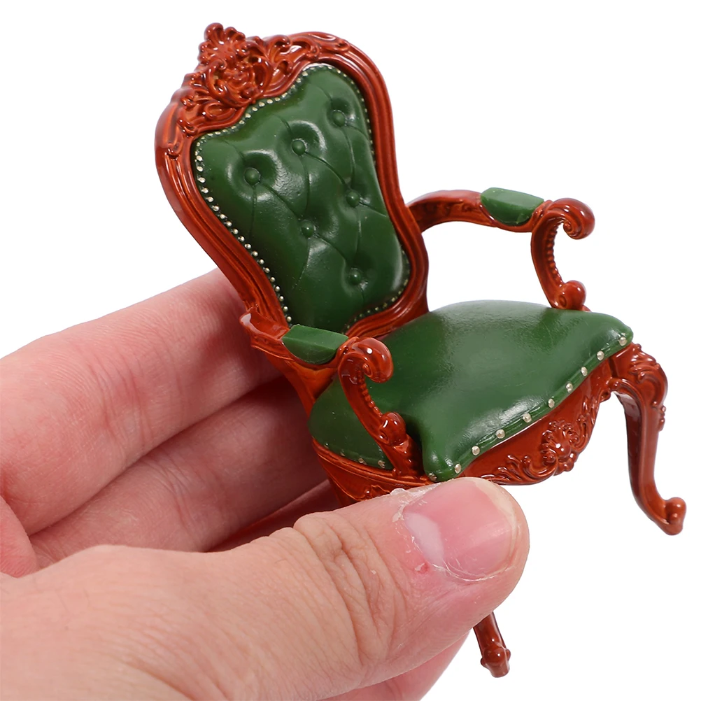 2-delige miniatuur retro meubeldecor fauteuils poppenhuisdecoratie houten meubilair