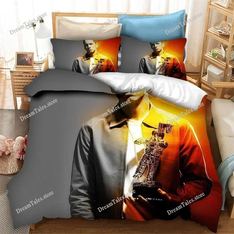 

Fashion Hip Hop Singer E-EMINEM Bedding Set Boys Girls Twin Queen King Size Duvet Cover Pillowcase Bed Boys Adult Home Textiles7