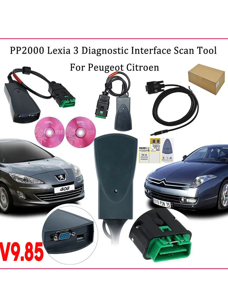Najnowszy profesjonalny program diagnostyczny V9.85 Lexia3 PP2000 OBD2 Diagbox do Citroena i Peugeota Lexia 3, model 2025 — 2