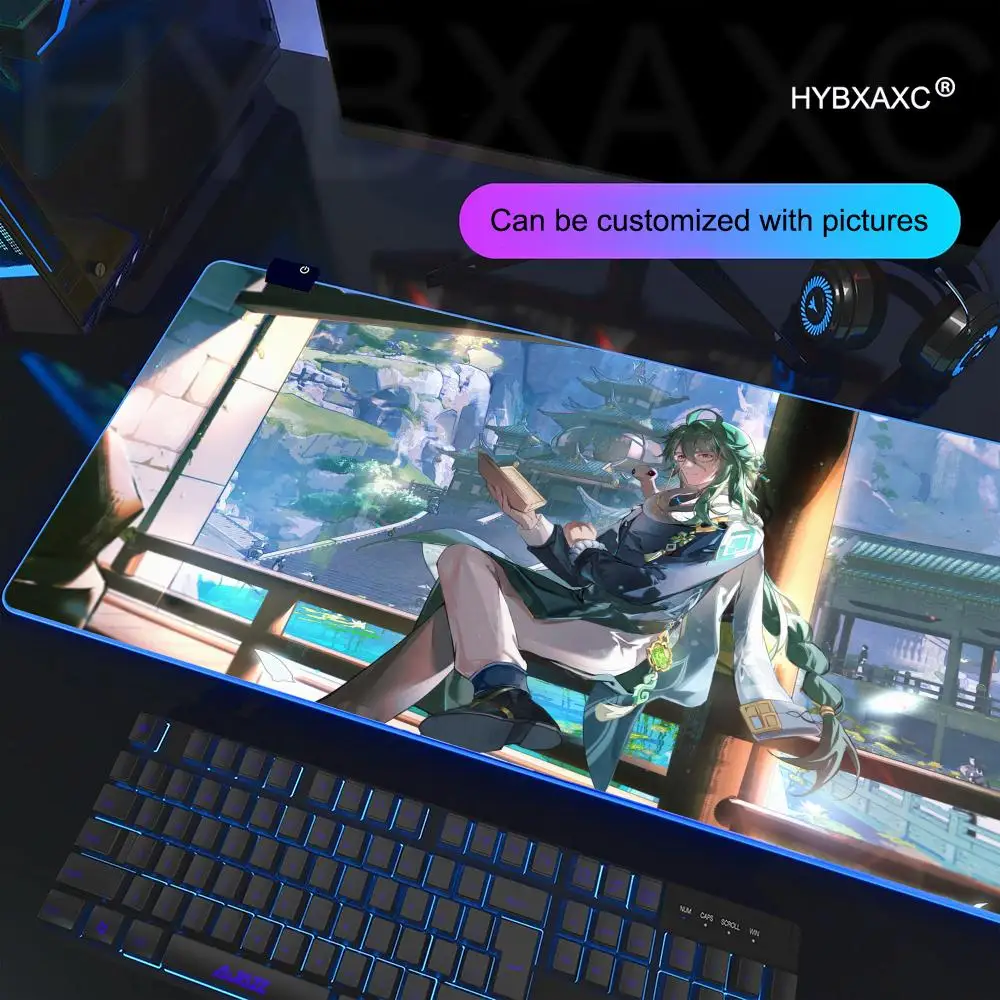 

900X400mm G-genshin Impact Baizhu Mouse Pad RGB Gaming Mouse Pad Desk Mat HD Gamer Large LED Light XXL HYBXAXC Mouse Pad