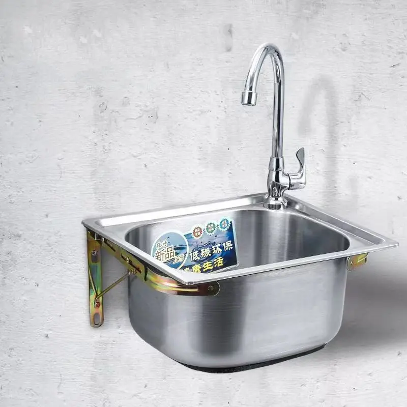 Home Improvement  38x32x23cm 1.1mm Thick Kitchen Sink Fregadero De Cocina Wash  Portable Stainless Sink Wastafel Kitchen Faucets