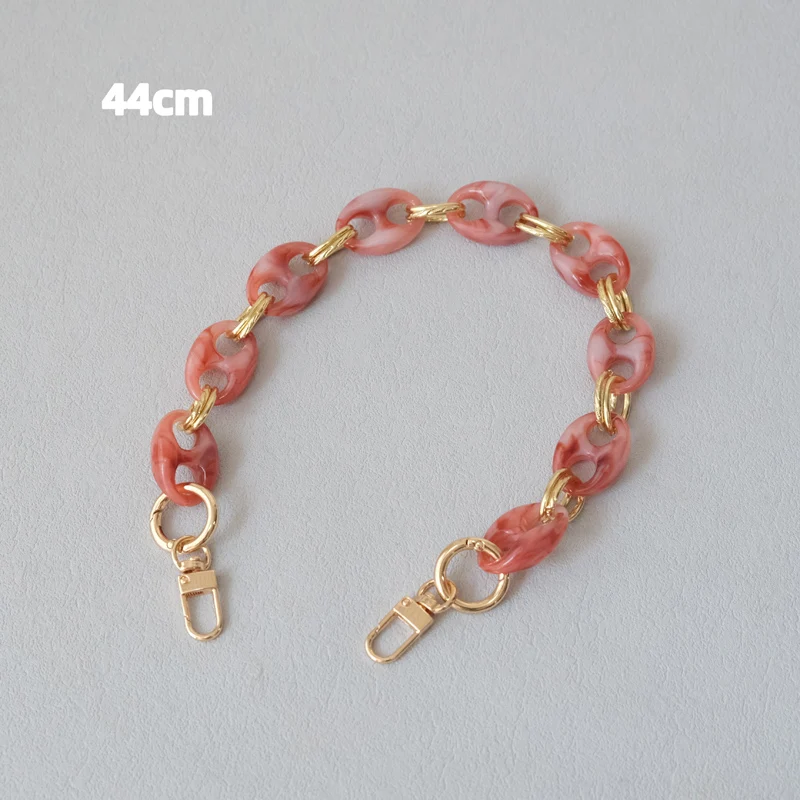 Neue Modische Damen-Taschenaccessoires: Leoparden-Muster, Bonbon-Rot, Blau, Acrylharz, Metallkette, Schulterriemen, Lange Kette für Umhängetaschen – Detail 20