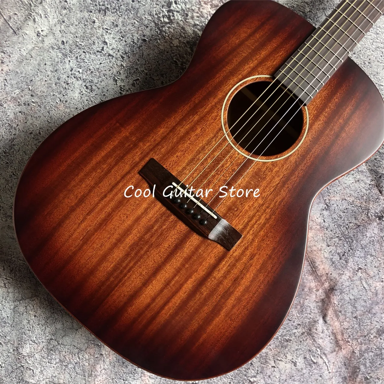 Classical M Model Retro Acoustic Guitar,OM Style,All Maho Wood,Matt Finished Body,Bone Nut, 39 \