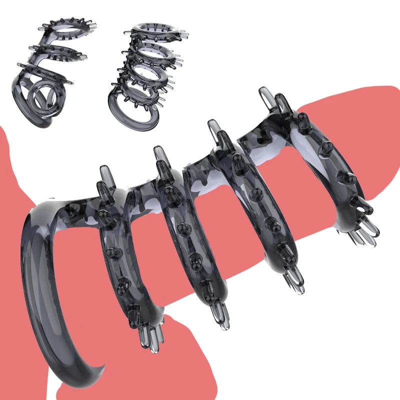 Silicone Penis Ring Adult Men Ejaculation Delay Dick Cock Enlargement Durable Sex Toys For Male Sex Ring Stimulating Vagina