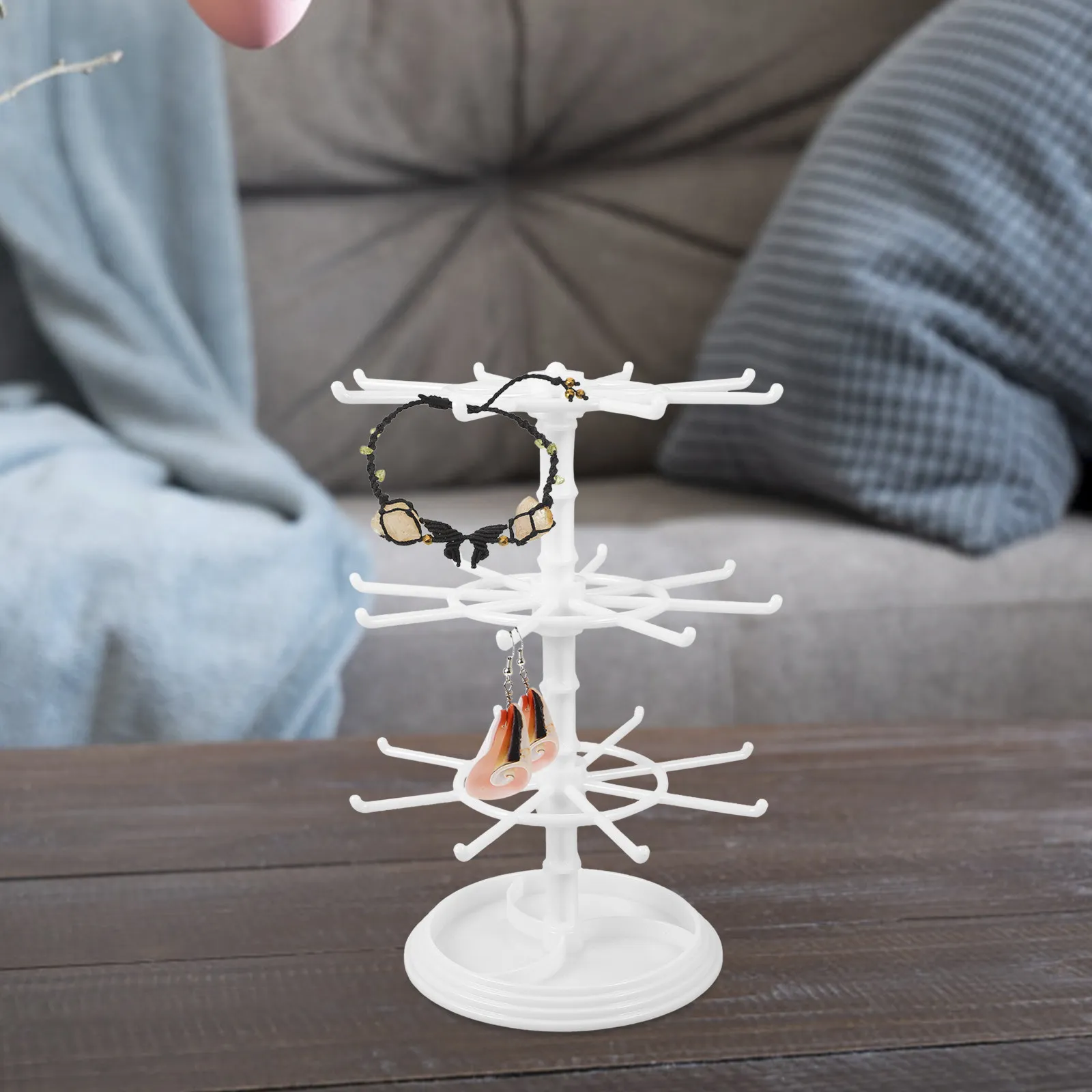 

Multi-Layer Rotating Jewelry Organizer Earring Holder Stand for Necklaces Bracelets Jewelry Storage Display Organizer