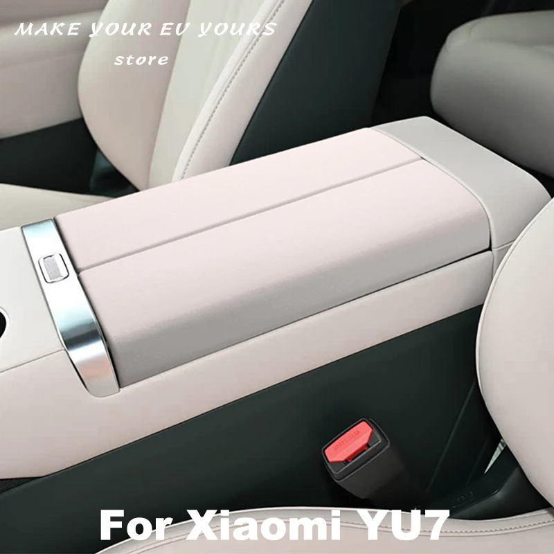 

For Xiaomi YU7 2025 2026 Car Accessories Armrest Box Lid Leather Center Console Panel Trim Cover Accessories