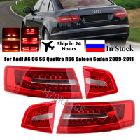 LED Rear Tail Lights for Audi A6 C6 S6 Quattro RS6 Saloon Sedan 2009 2010 2011 Brake Stop Signal Light Assembly Car Accessories