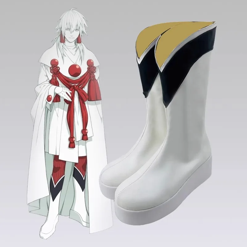 

JP Anime DRAMAtical Murder Dmmd Seragaki Aoba Косплей Костюм Обувь Белые кожаные сапоги ручной работы