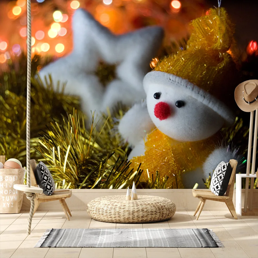 

Modern Custom Peel and Stick Wallpapers for Living Room Bedroom Contact Wall Papers Home Decor Panel Kids Bayb Bed Snowman Mural