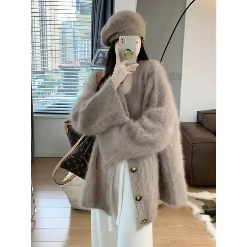 

Sweater women's tops spring autumn thickened 2025 new Korean style loose lazy style knitted cardigan jacket Fashion Hot Style