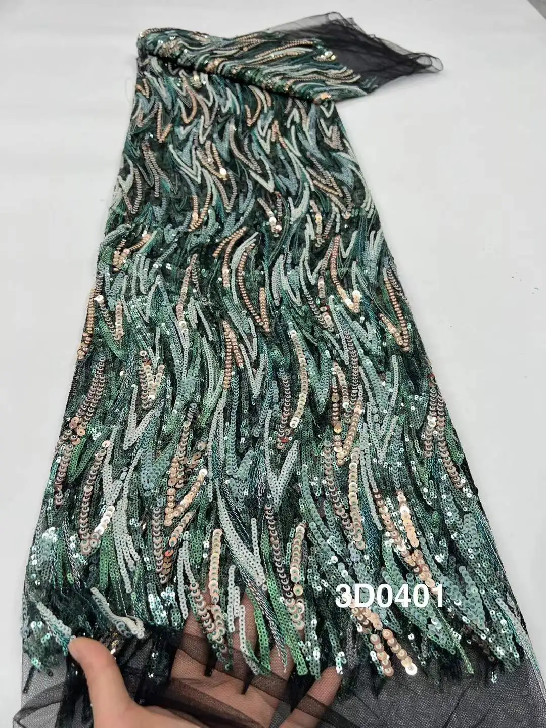 

Luxury African Tulle Laces Latest Handmade Beads Lace Fabric High Quality Nigerian Tulle Net Lace Embroidery Bride Lace