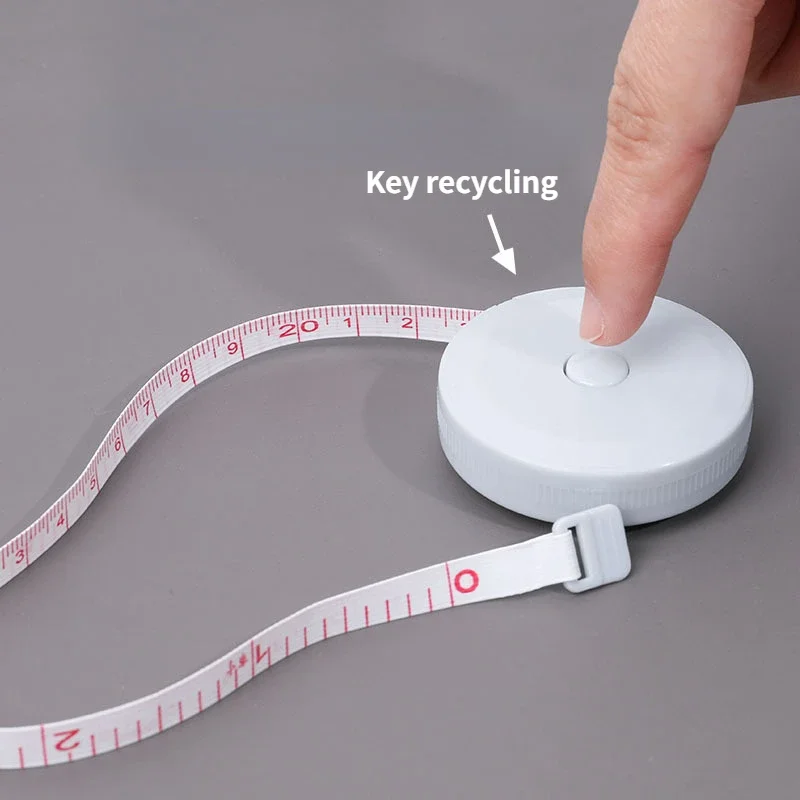 1.5M Retractable Ruler Tape Measure, 60 Inch, Random Color, Sewing Cloth Dieting Tailor