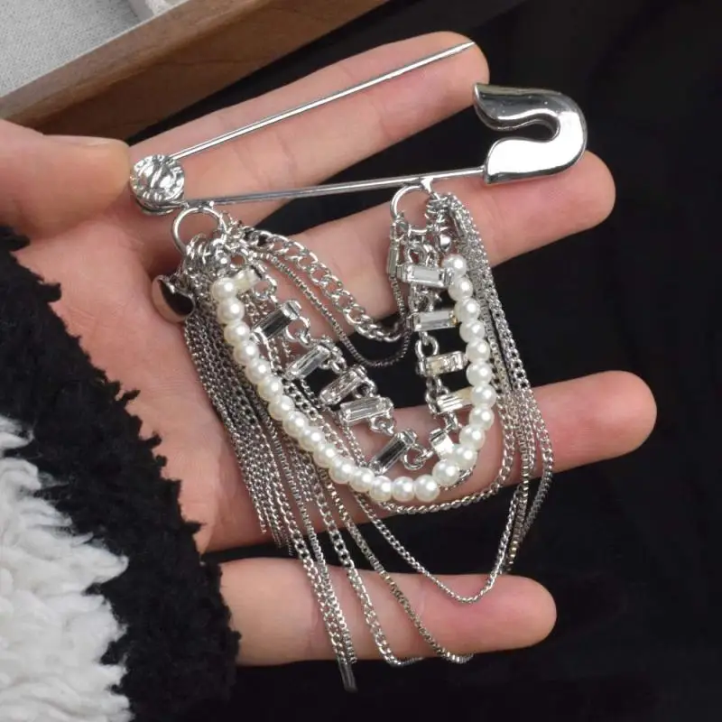 Винтажные броши с кисточками и жемчугом, изысканный костюм, пальто, аксессуары для одежды, элегантные булавки для женщин, универсальный простой корсаж, подарки