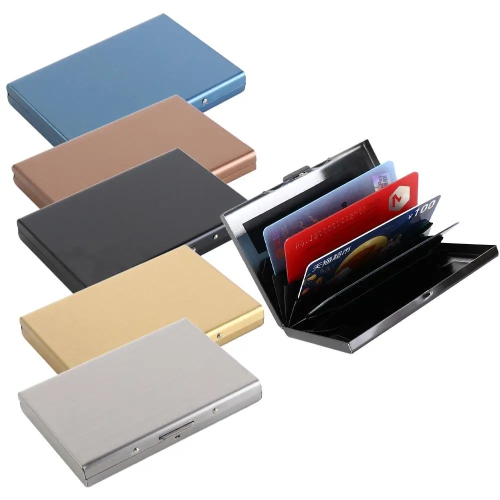 อุปกรณ์เสริมกล่องบัตรเครดิต Multi-Card Bit 6 ใบผู้ถือบัตรธุรกิจ Bank Card Case RFID ผู้ถือบัตรการ์ด Antimagnetic กรณี