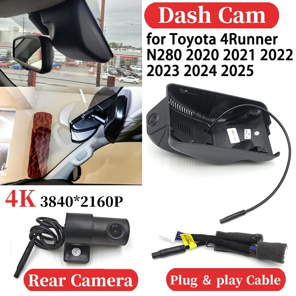

ZJCGO Car 4K Video Recorder DVR Dash Cam Dashboard Camera Plug and play for Toyota 4Runner N280 2020 2021 2022 2023 2024 2025