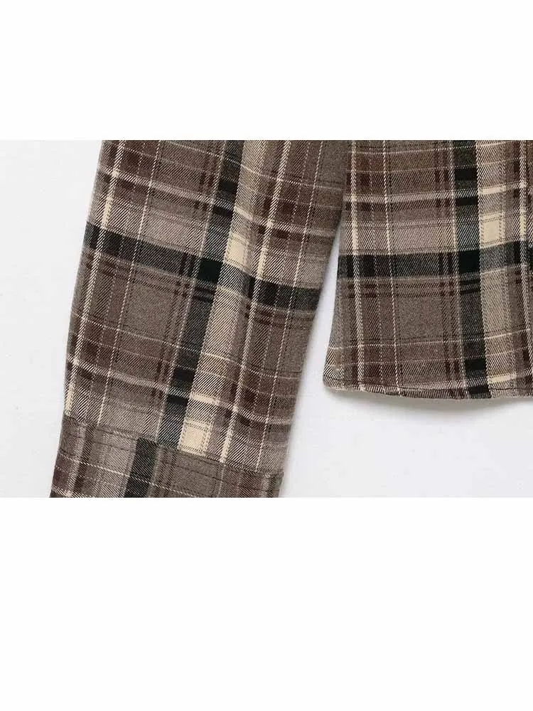 HH Vrouw Vroege Lente Mode Veelzijdige Lange Mouwen Single Breasted Slanke Geruite Shirt Vrouwelijke Casual Street Style Woon-werkverkeer Tops