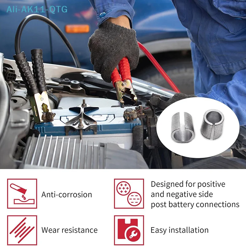 

Hot！2 Pcs Car Battery Post Adaptors Sleeves Car Battery Terminal Converters Post Adaptors Sleeves Positive Negative Repair Shim