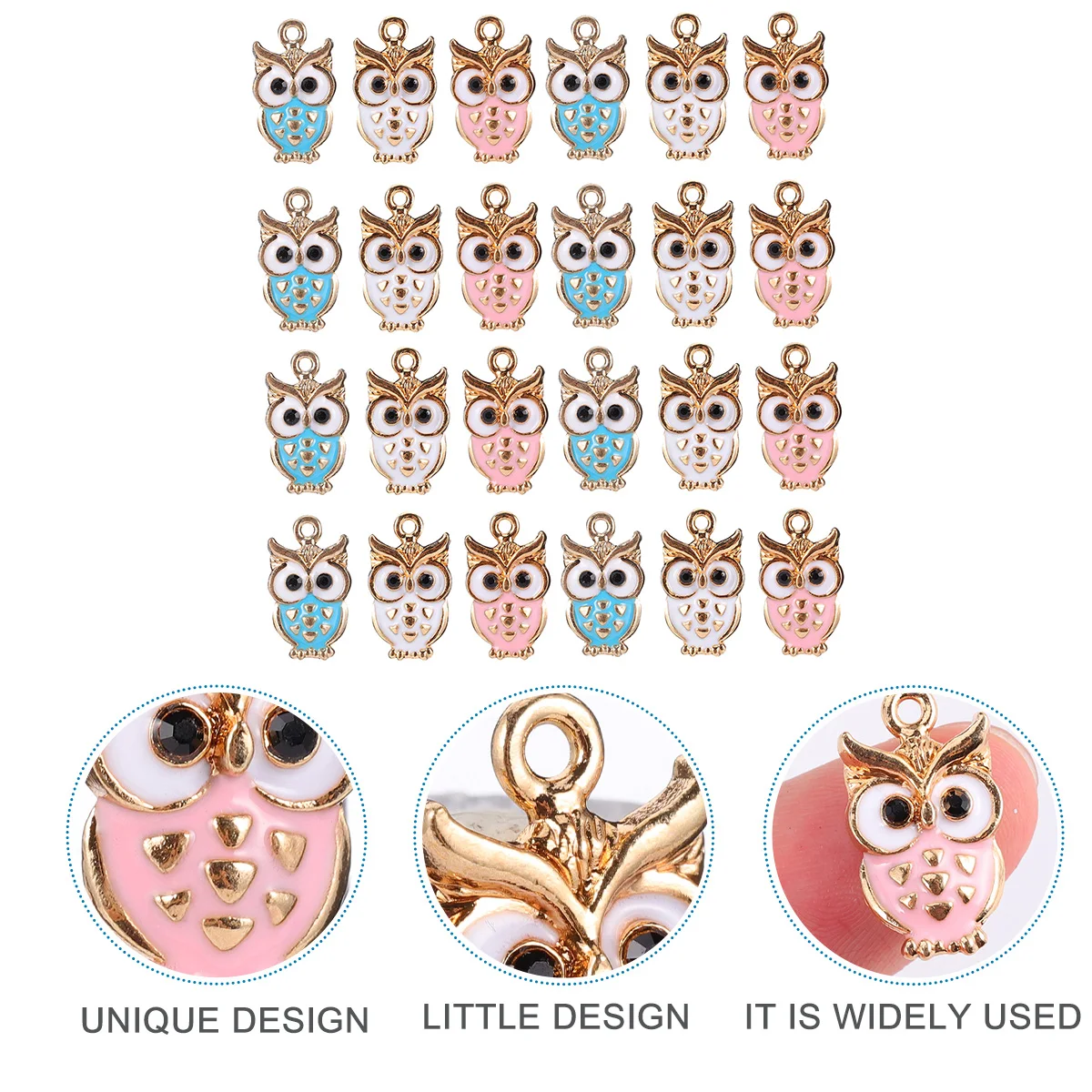 

50 pcs Owl Pendant Enamel Charms Jewelry Making Supplies Lightweight Durable Animal Accessories Bracelet Earrings Craft