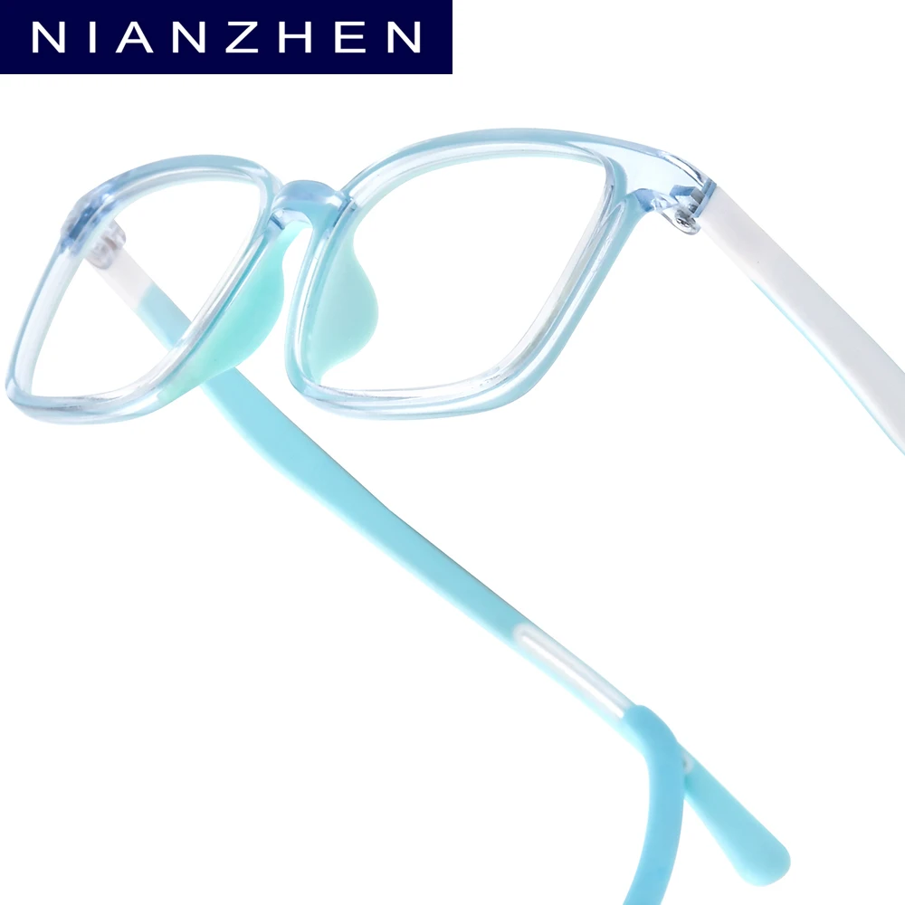 NIANZHEN TR90 Children's Eyeglass Frames Square Glasses Ultralight Adjustable Kids Silicone Eyewear Girls Boys Spectacles 66132