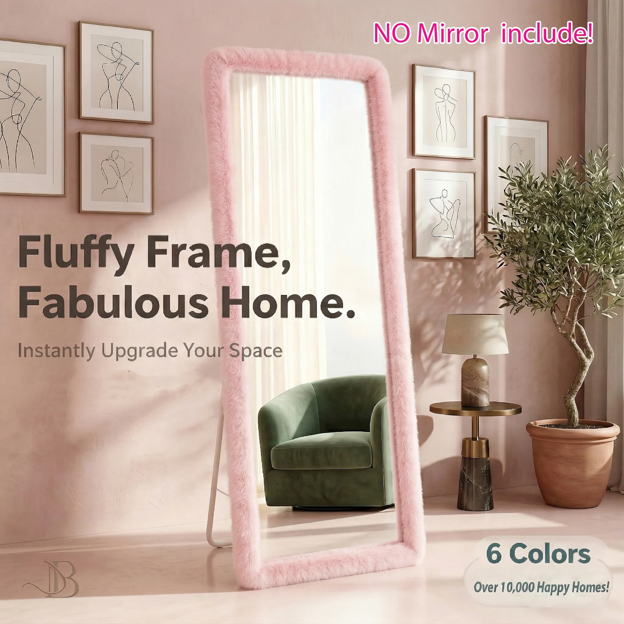 GOOZONE HOME 1PC Fluffy Mirror Cover - 64
