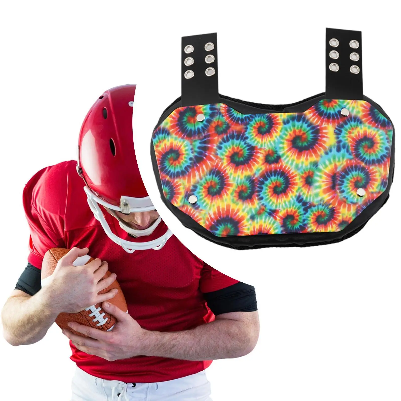 

Sports Back Bone Plate Football Gear Curved Design Wearproof Rear Protector Rugby Back Pads for Gameday Youth Adults Athletes