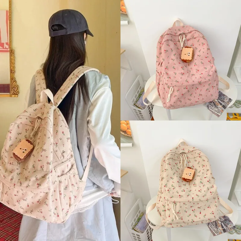

Korean Bow Biscuit Wallet Backpacks Waterproof Lightweight Cute Blocking Bag Casual Pleated Student High Capacity Backpacks New