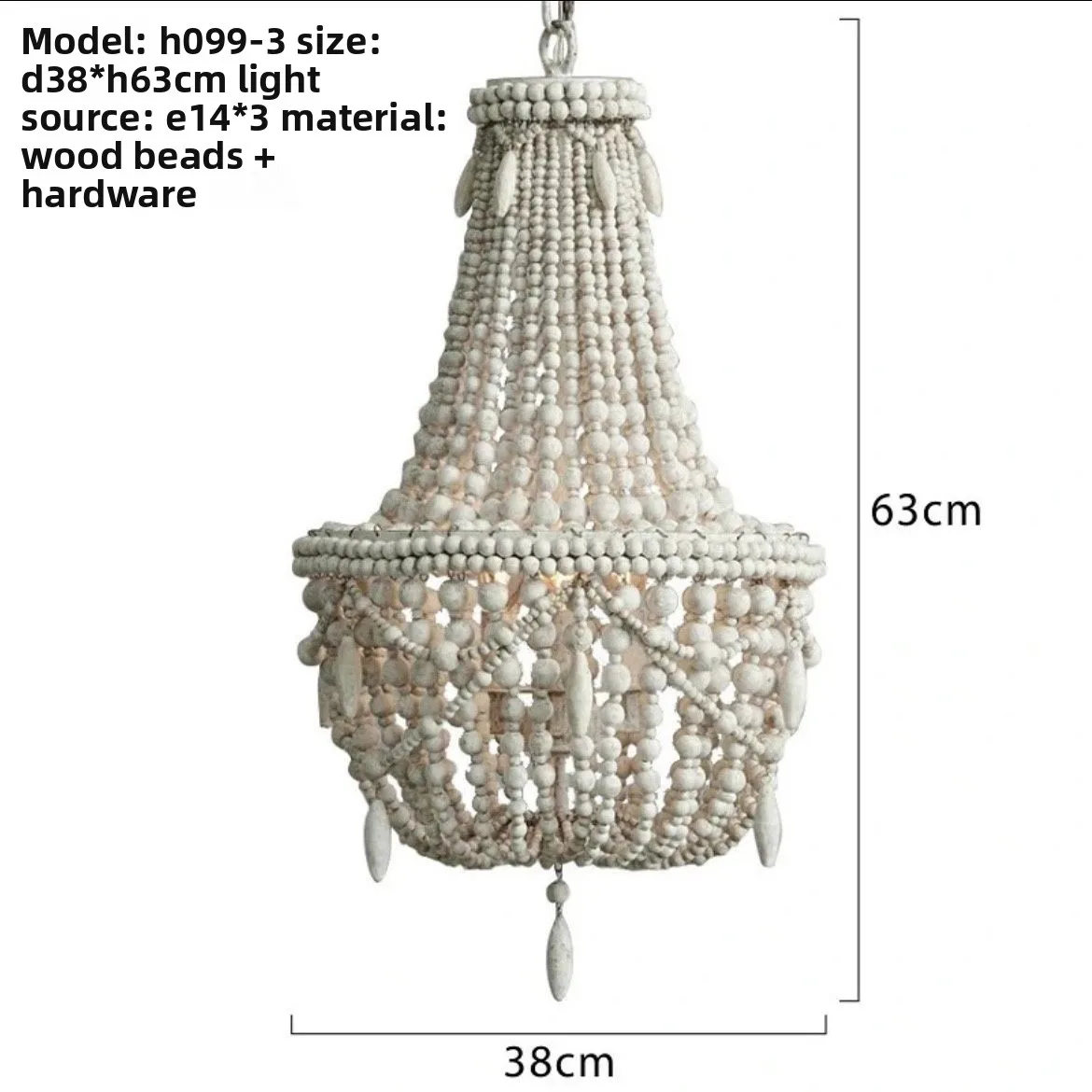 Creative American country, French pastoral wooden beads, chandeliers, living rooms, dining rooms, bedrooms, stairwells, cloakroo