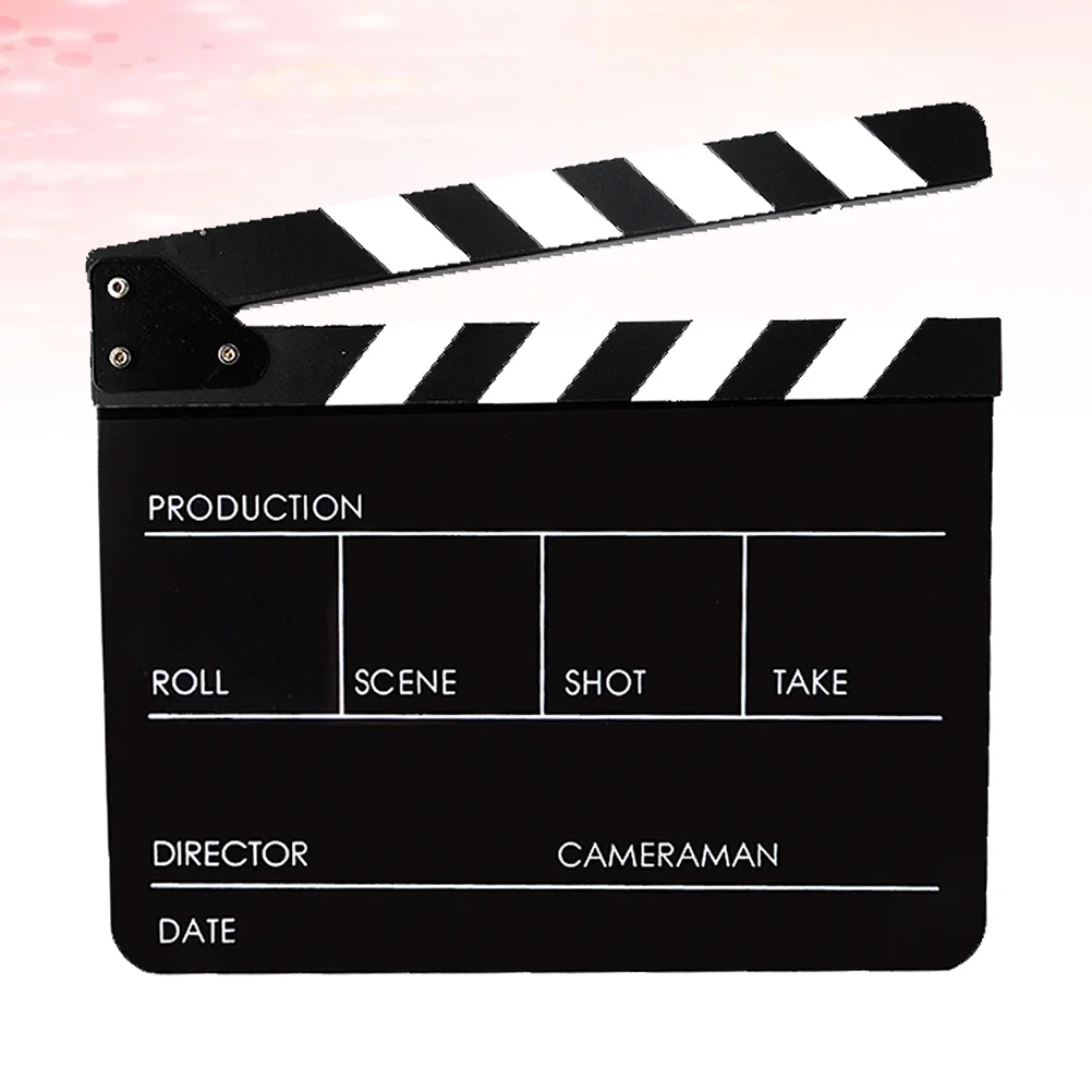 Black Clapper Board Photo Props Acrylic Film Movie Clapperboard Kids Toy for Stage Home Party Festival